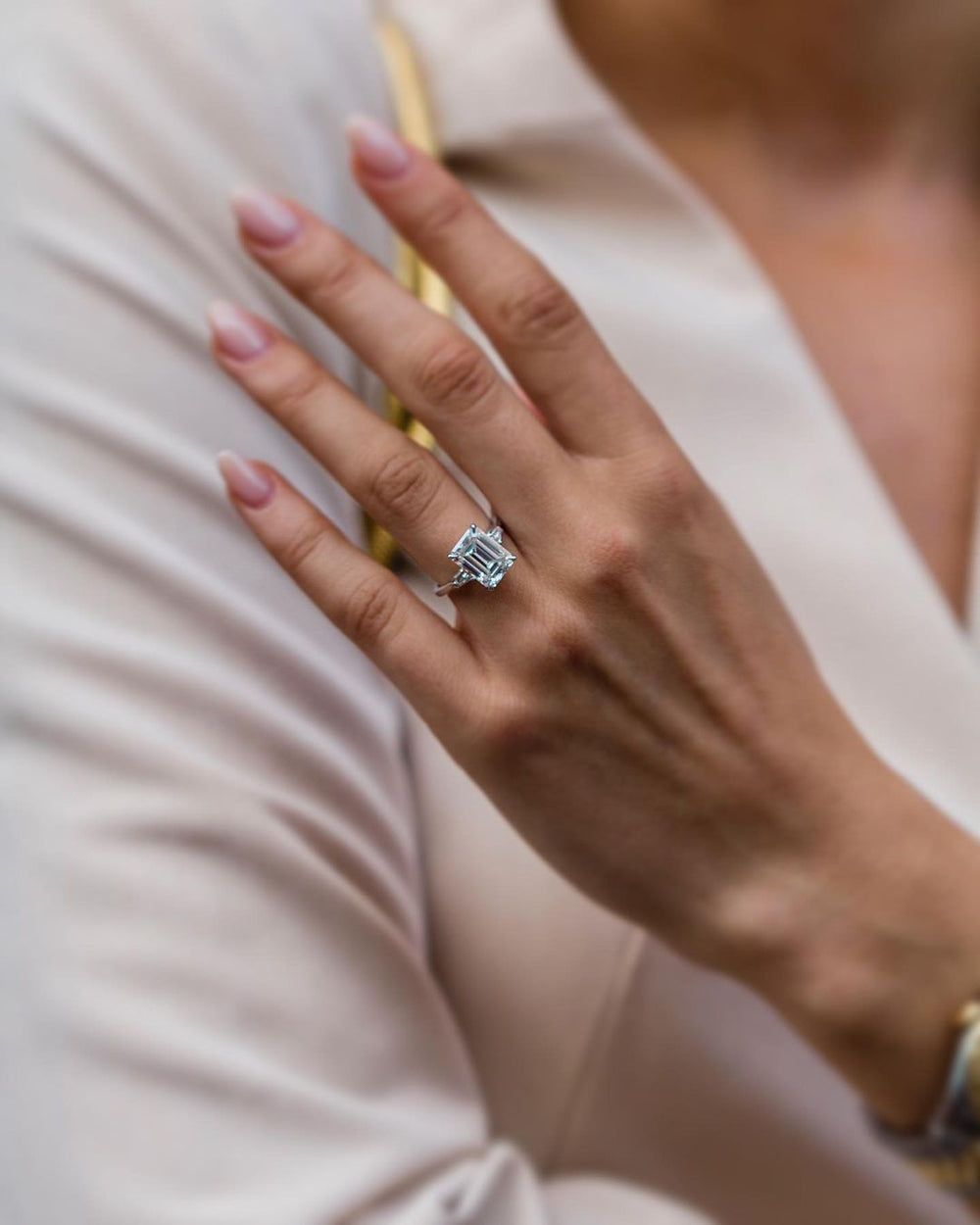 Emerald Cut Labgrown Engagement Ring