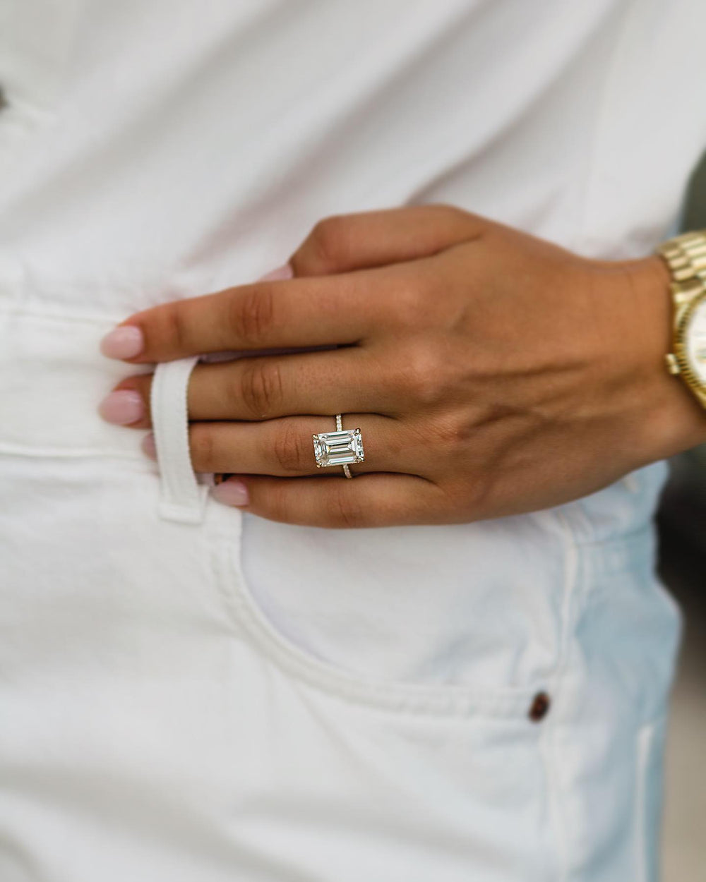 Emerald Cut Labgrown Engagement Ring