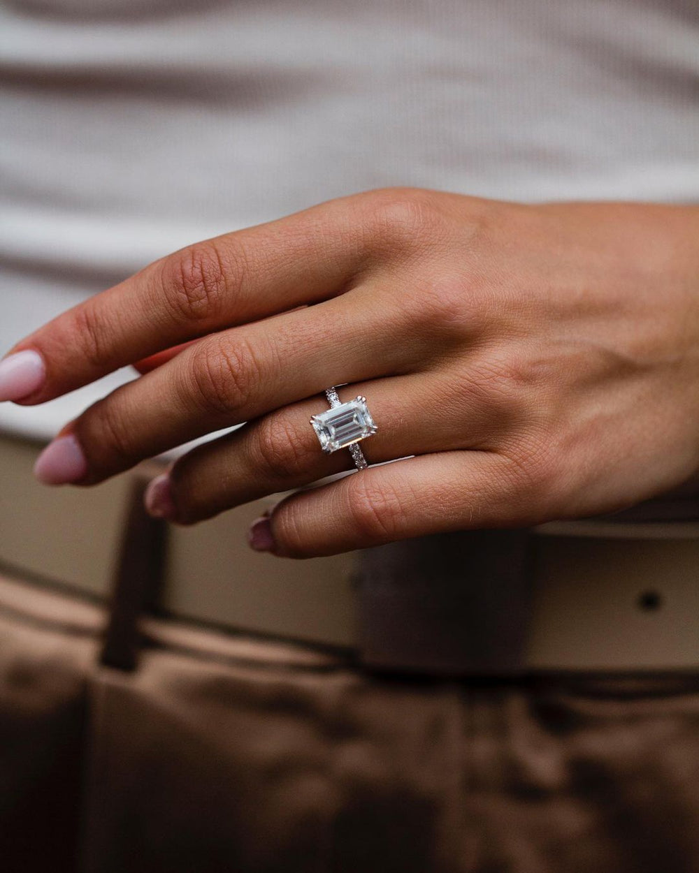 Emerald Cut Labgrown Engagement Ring