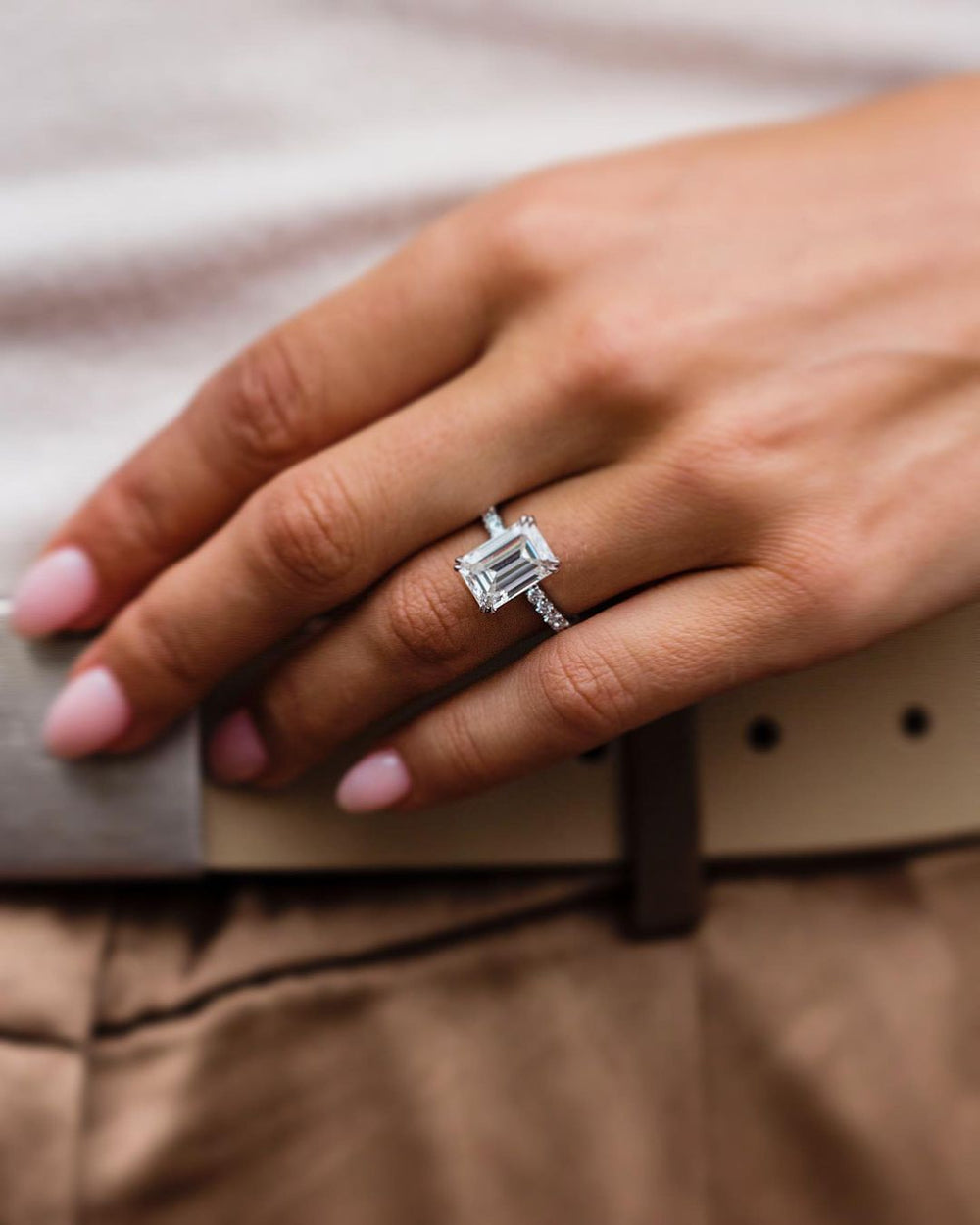Emerald Cut Labgrown Engagement Ring