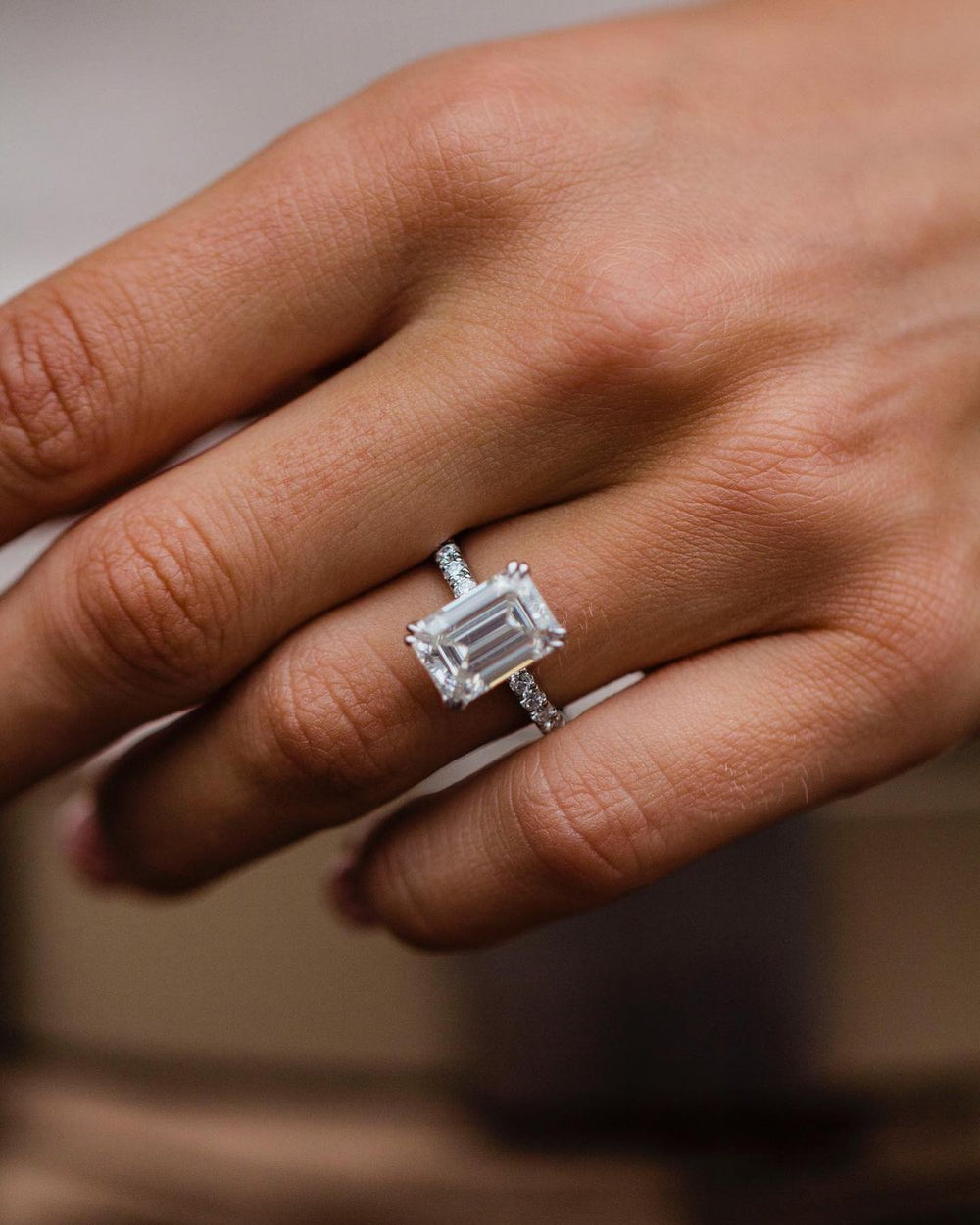 Emerald Cut Labgrown Engagement Ring