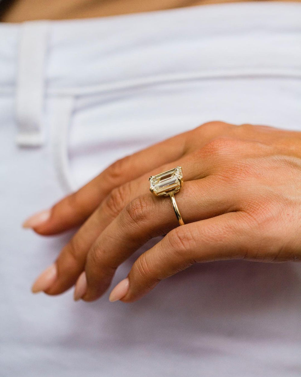 Old Mine Emerald Cut Labgrown Ring