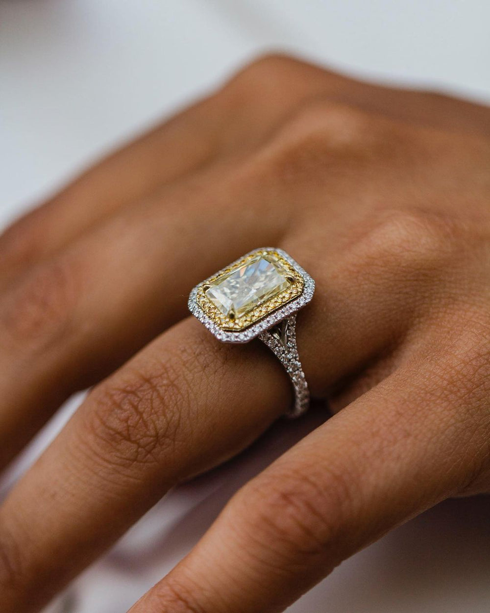 Canary Yellow Radiant Cut Labgrown Ring