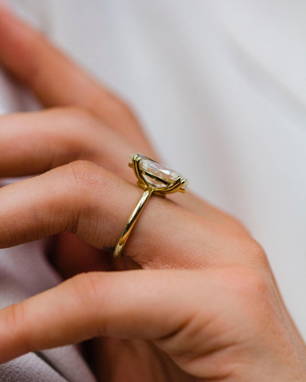 Old Mine Moval Cut Labgrown Ring