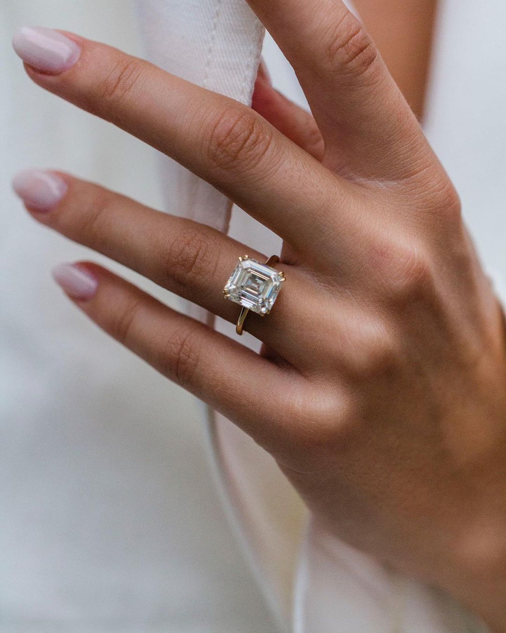 Old mine Asscher Cut Labgrown Engagement Ring