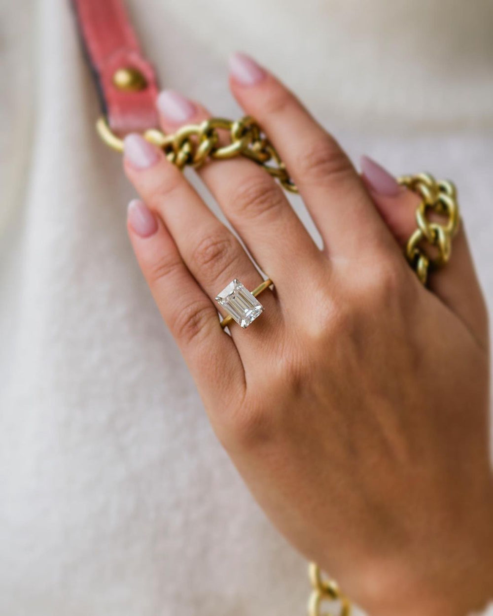 Emerald Cut Labgrown Engagement Ring