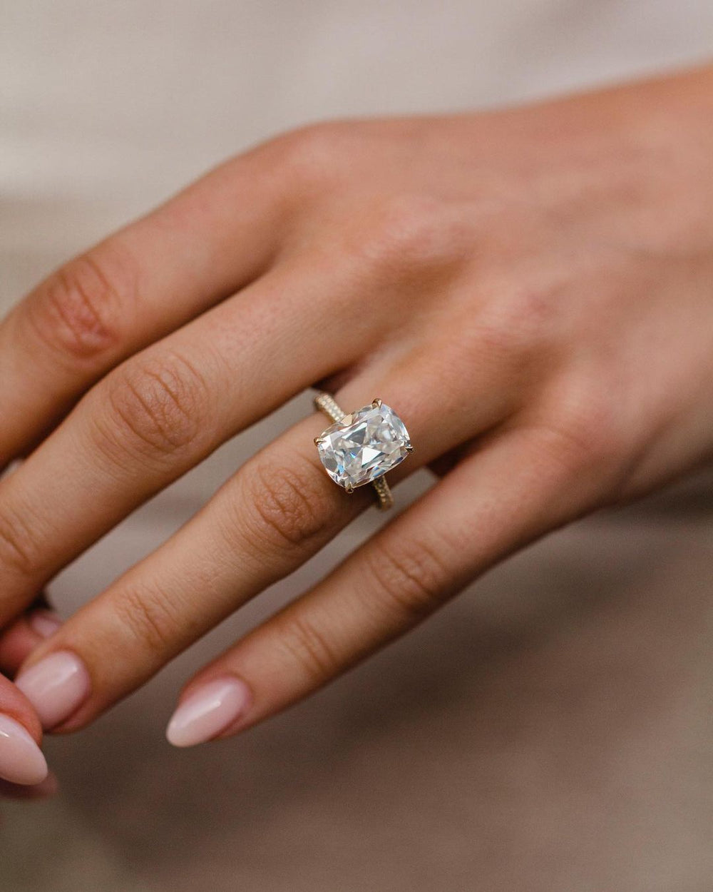 Old mine Cushion Cut Labgrown Ring