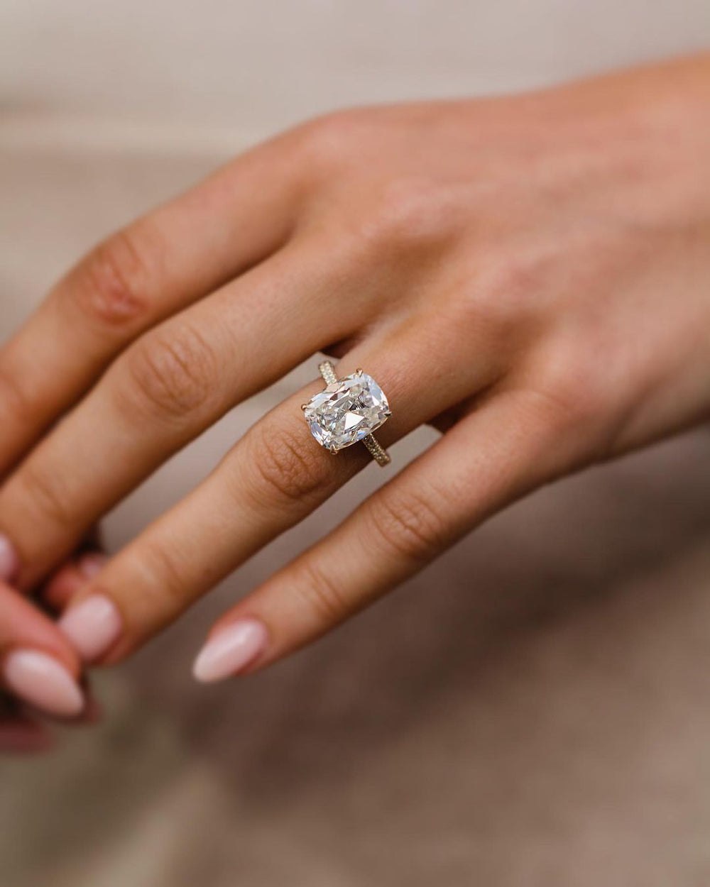 Old mine Cushion Cut Labgrown Ring