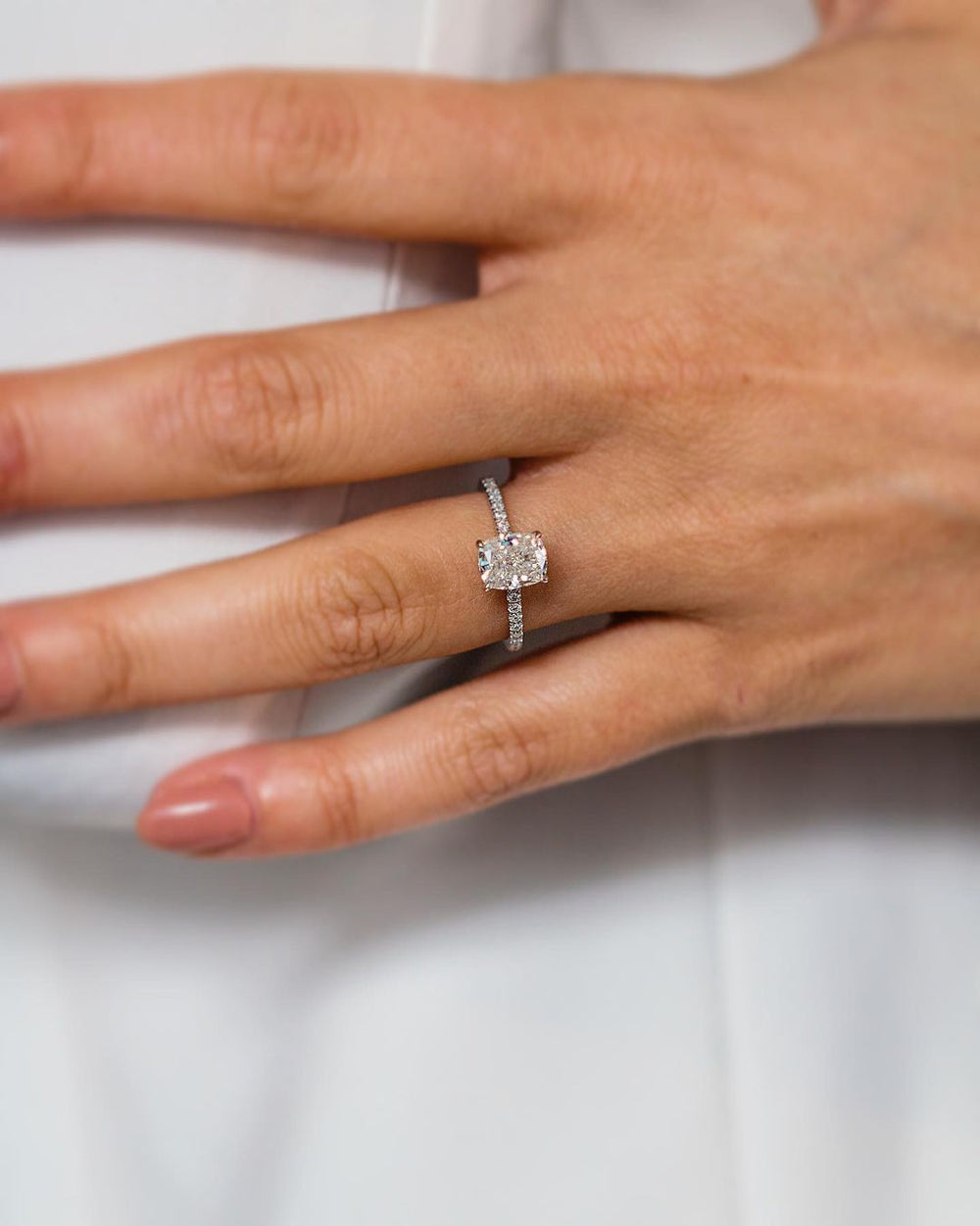 Cushion Cut Labgrown Engagement Ring