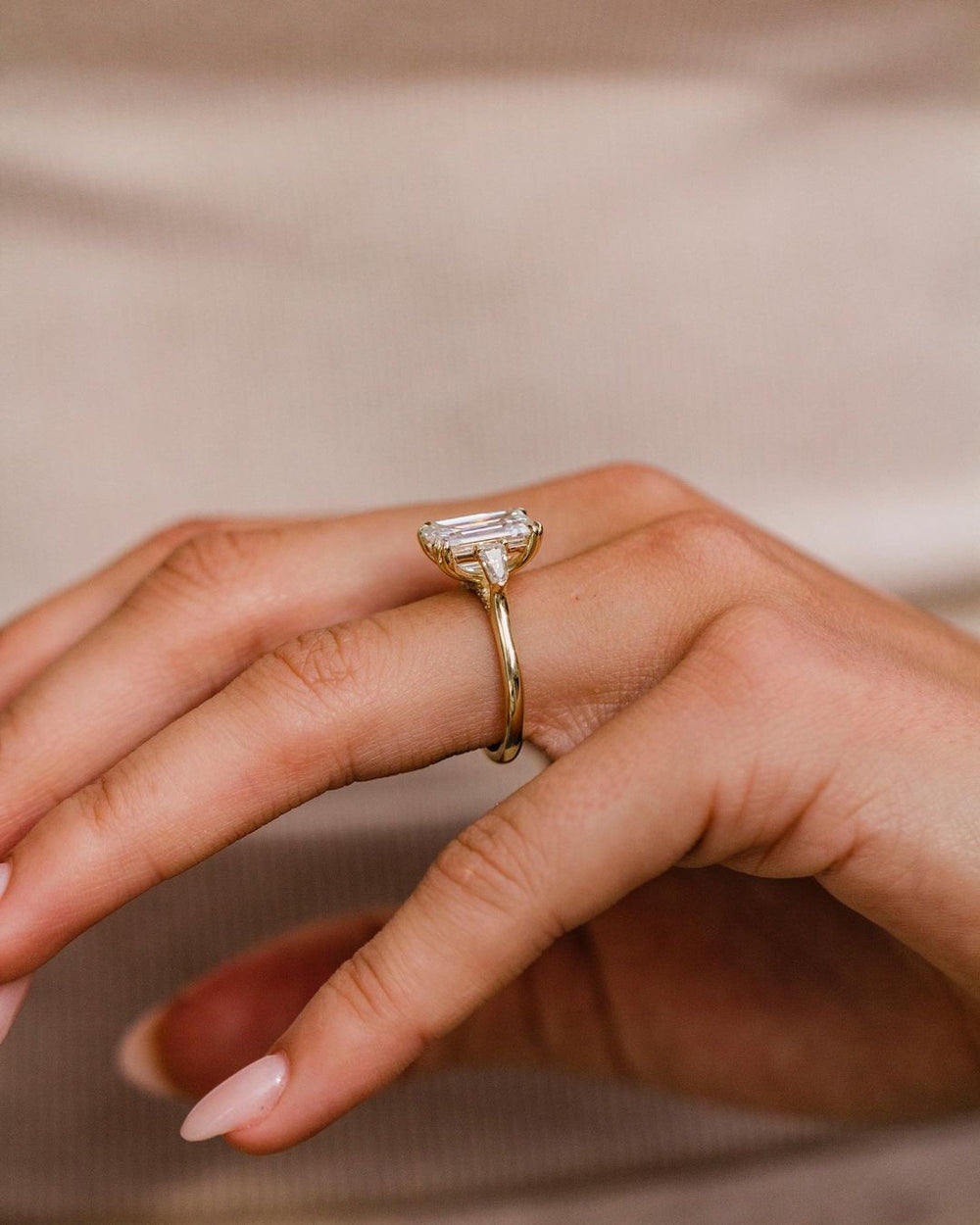 Emerald Cut Labgrown Engagement Ring