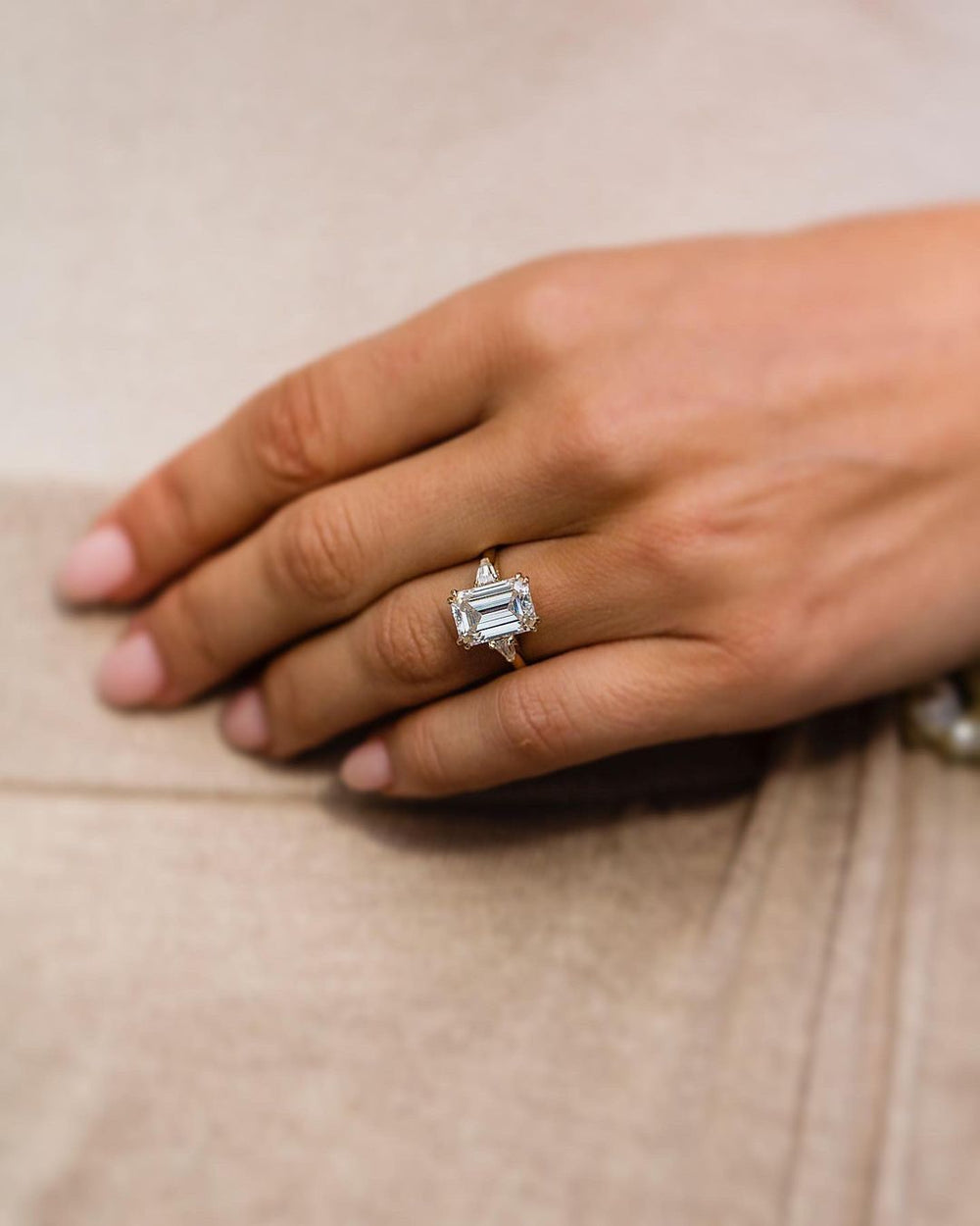 Emerald Cut Labgrown Engagement Ring