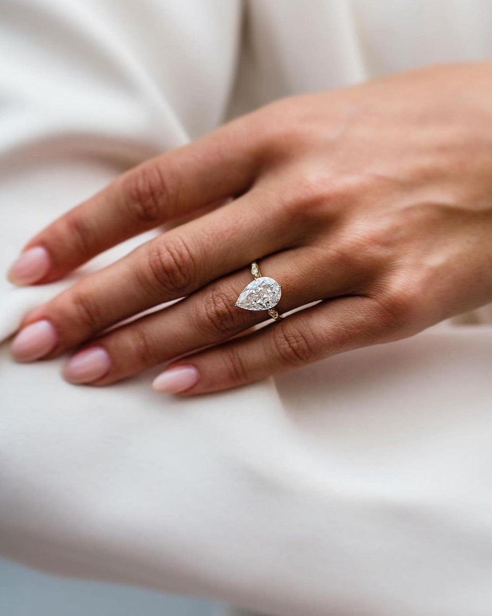 Elongated Pear Cut Labgrown Ring
