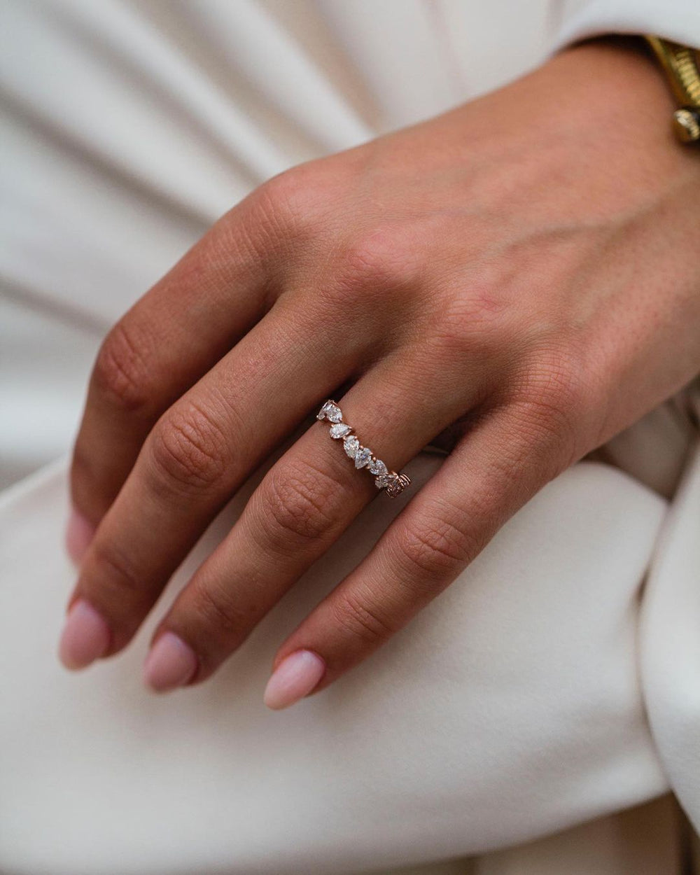 Pear Cut Labgrown Wedding Band