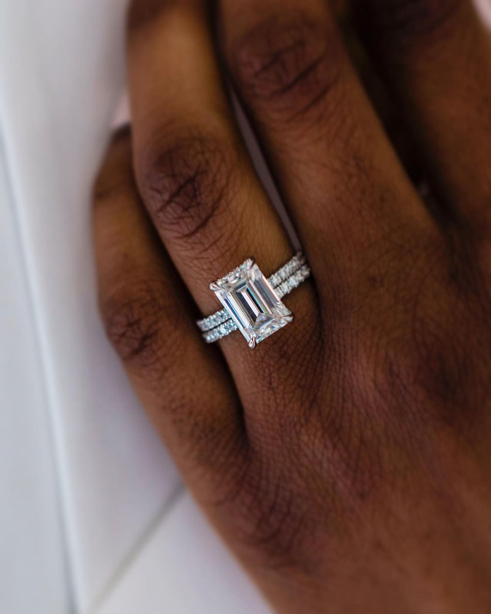Emerald Cut Labgrown Engagement Ring