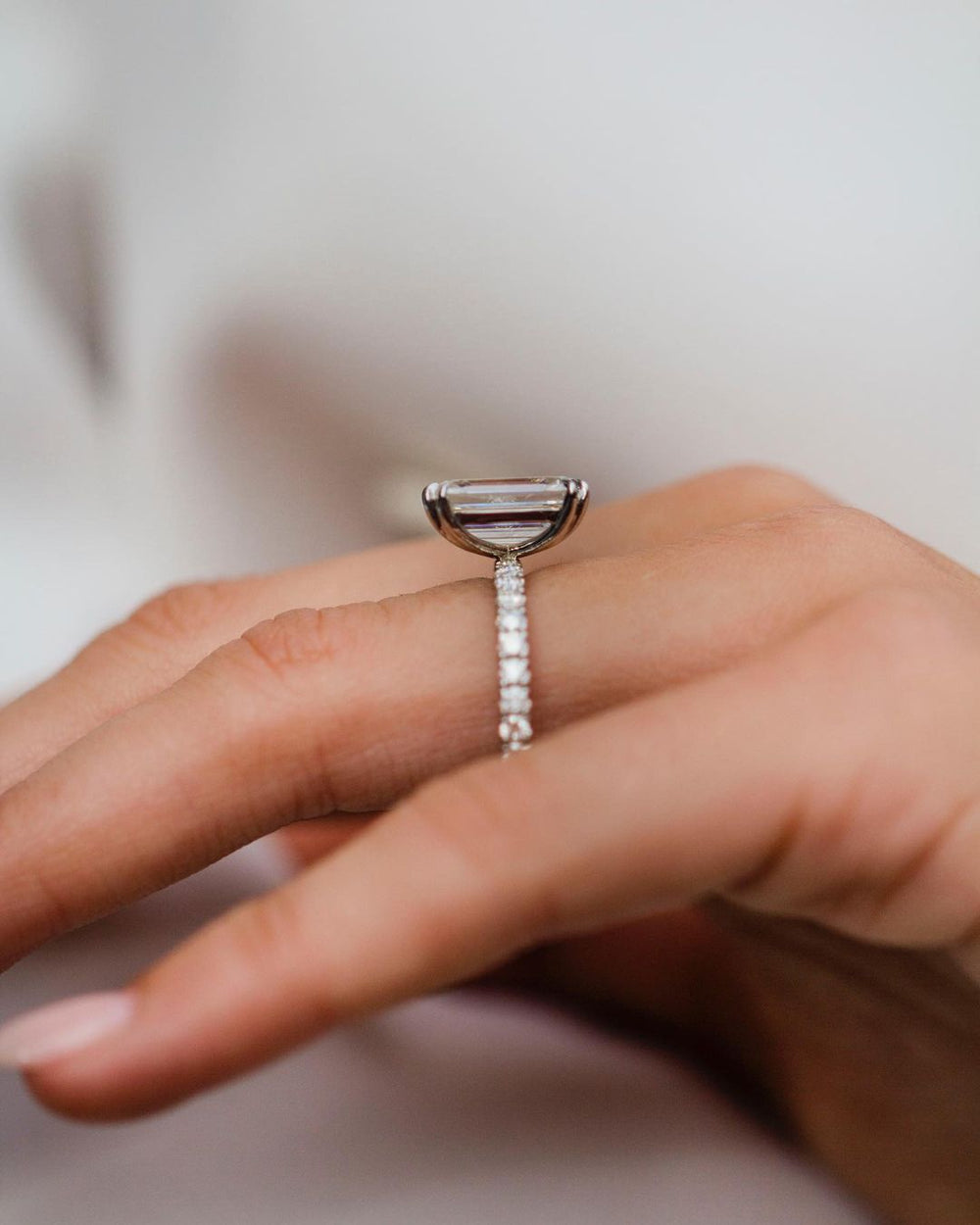 Emerald Cut Labgrown Engagement Ring