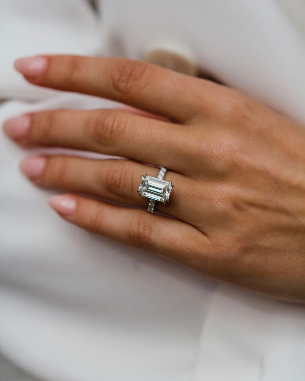 Emerald Cut Labgrown Engagement Ring