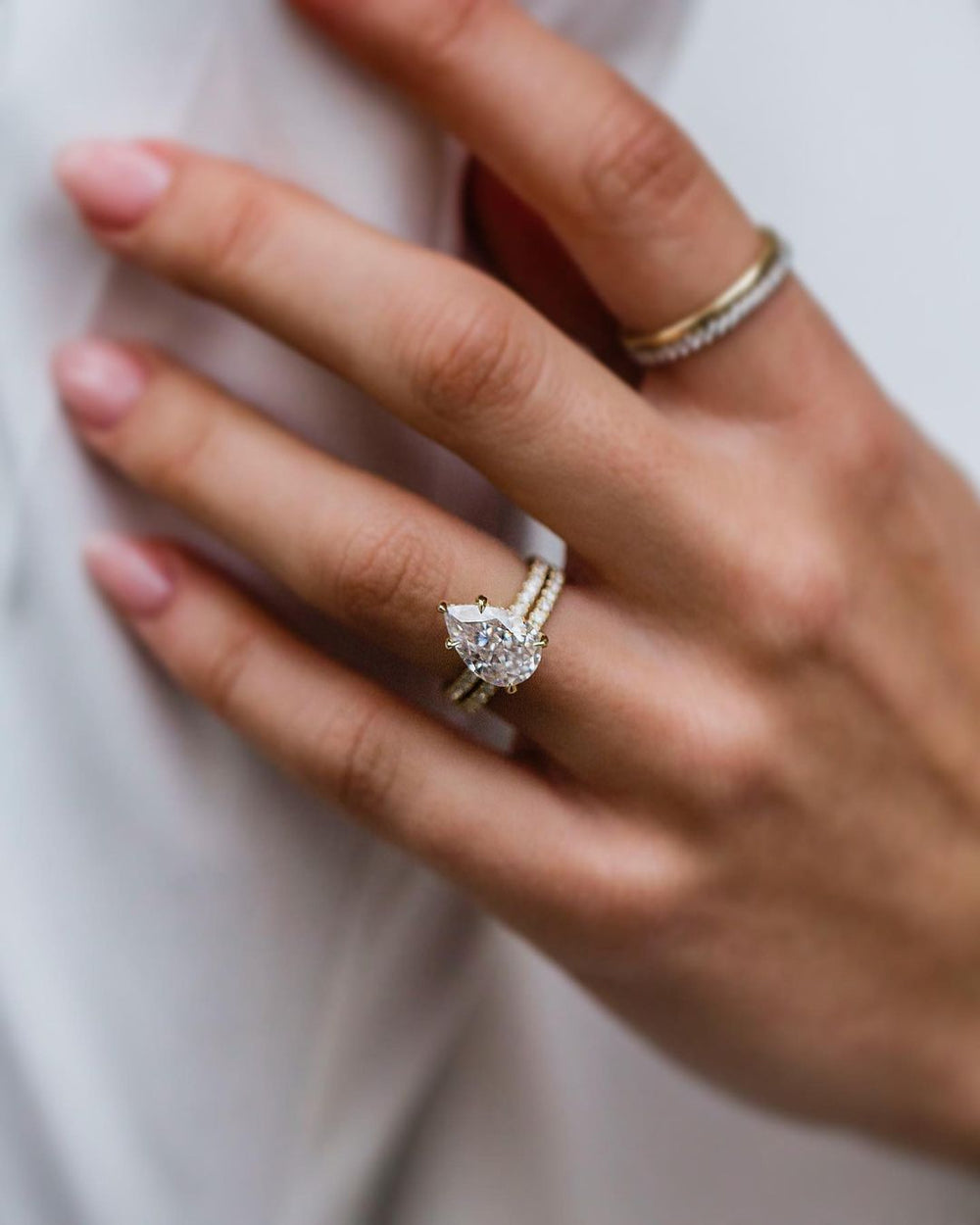 Elongated Pear Cut Labgrown Ring