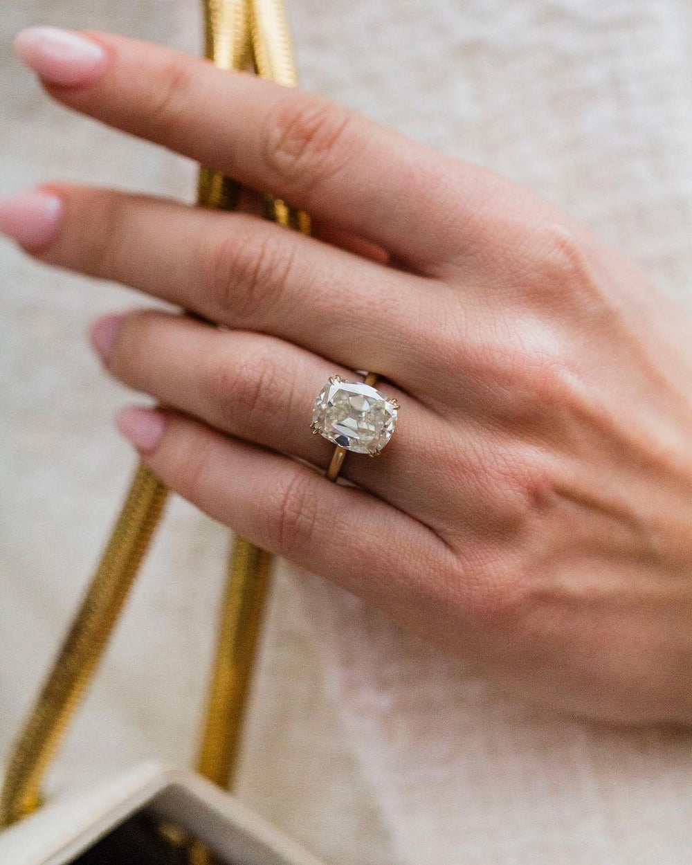 Old mine Cushion Cut Labgrown Ring