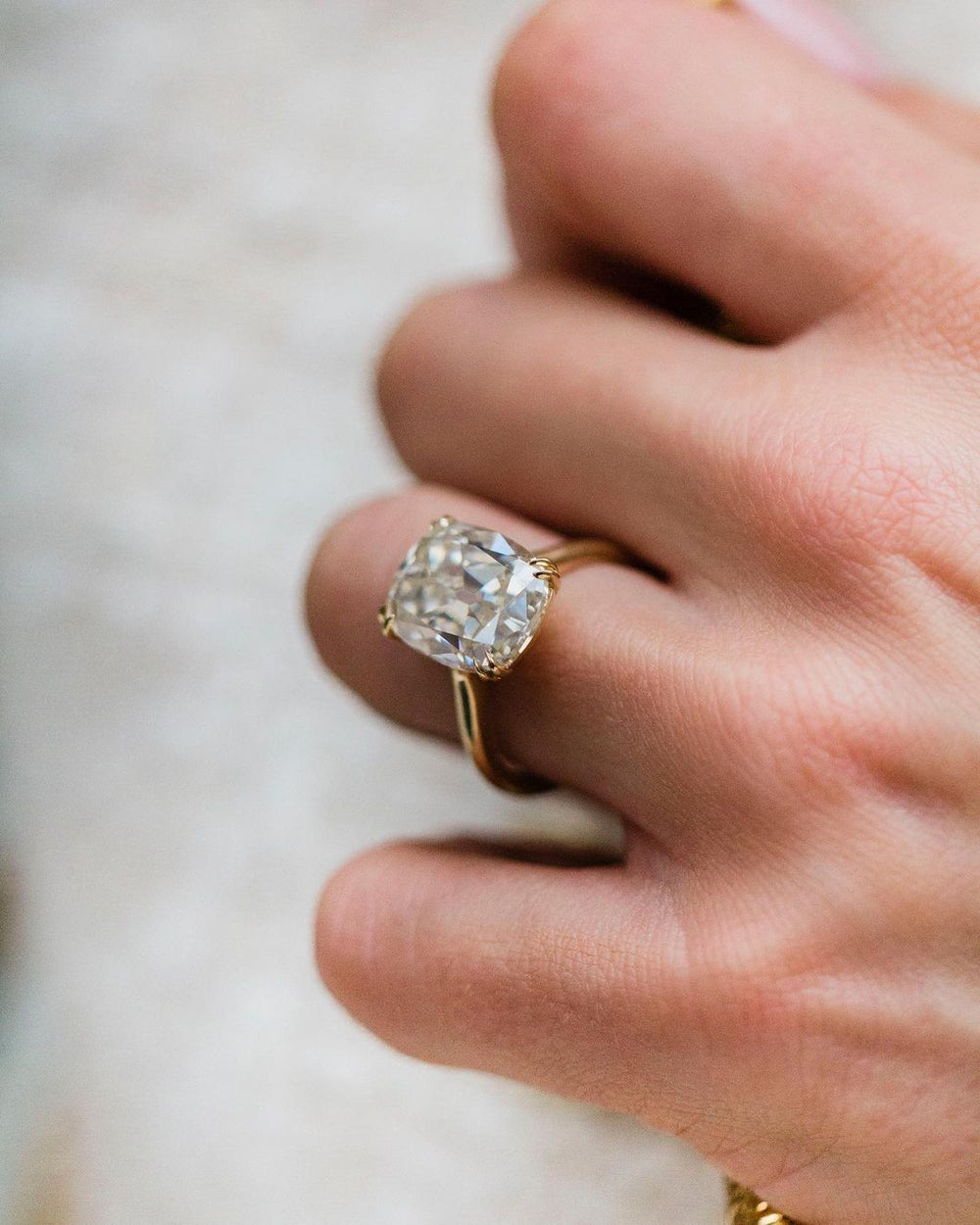 Old mine Cushion Cut Labgrown Ring