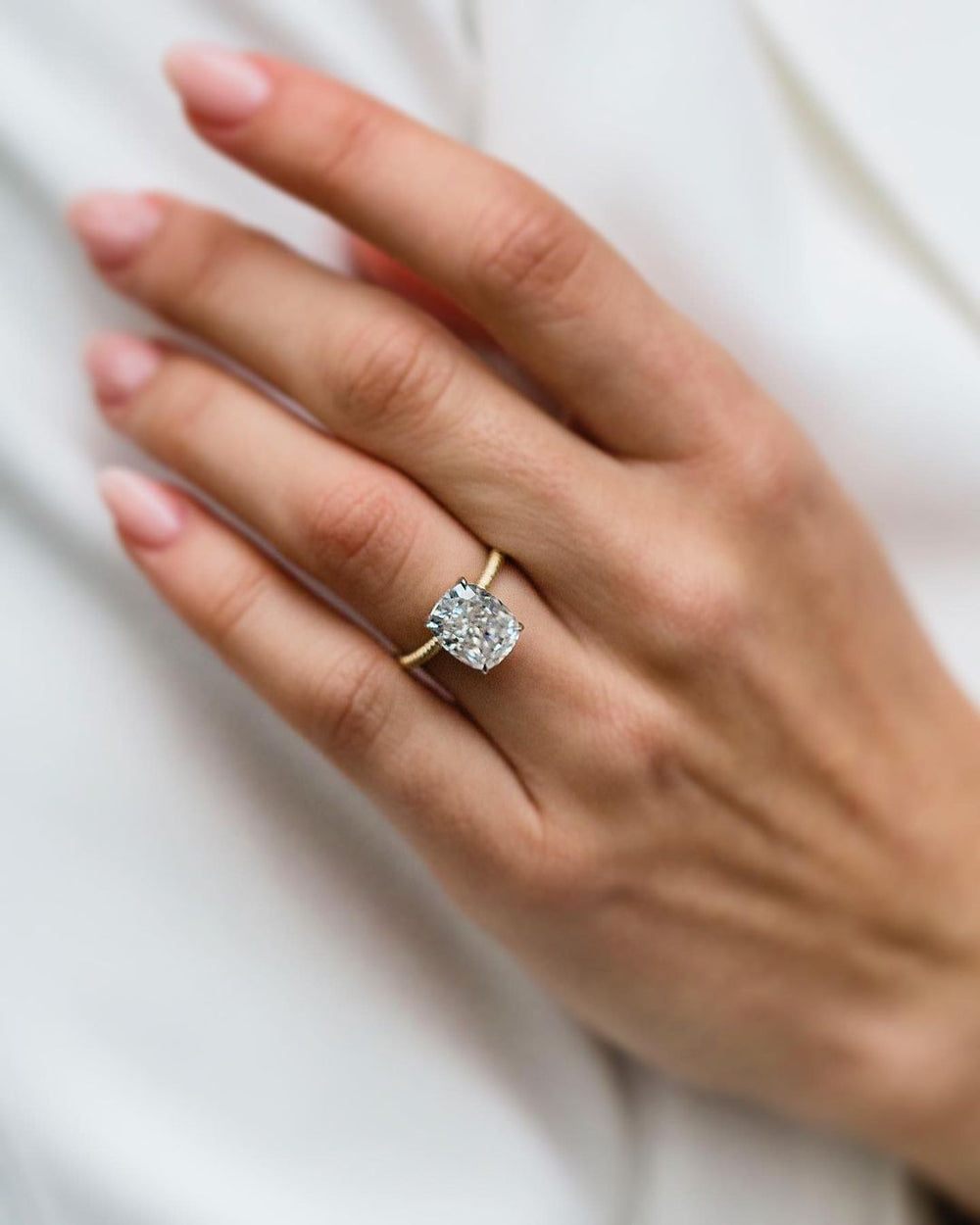 Cushion Cut Labgrown Engagement Ring