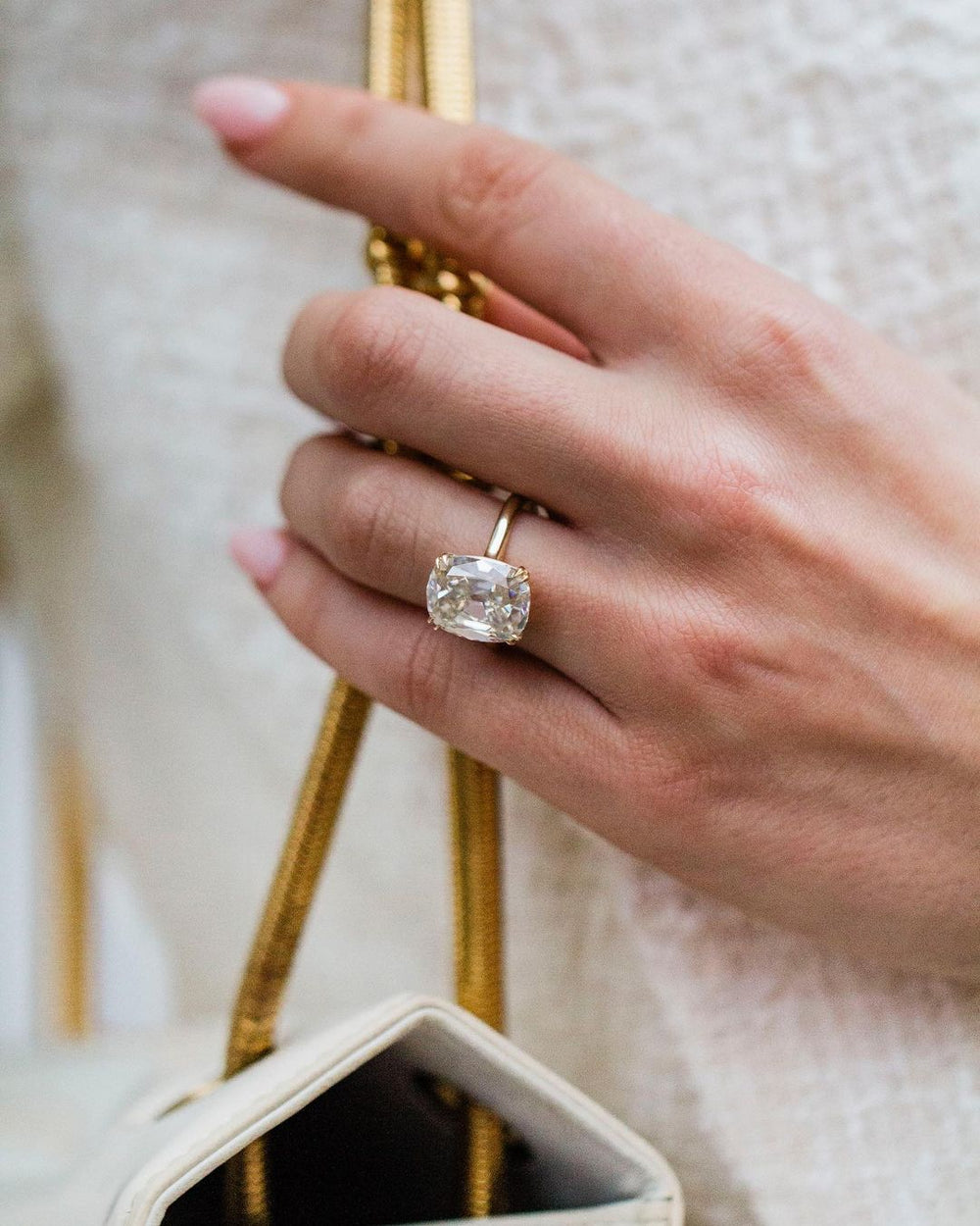 Old mine Cushion Cut Labgrown Ring