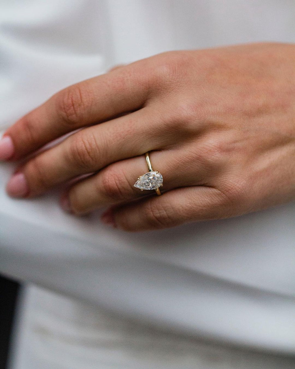 Elongated Pear Cut Labgrown Ring