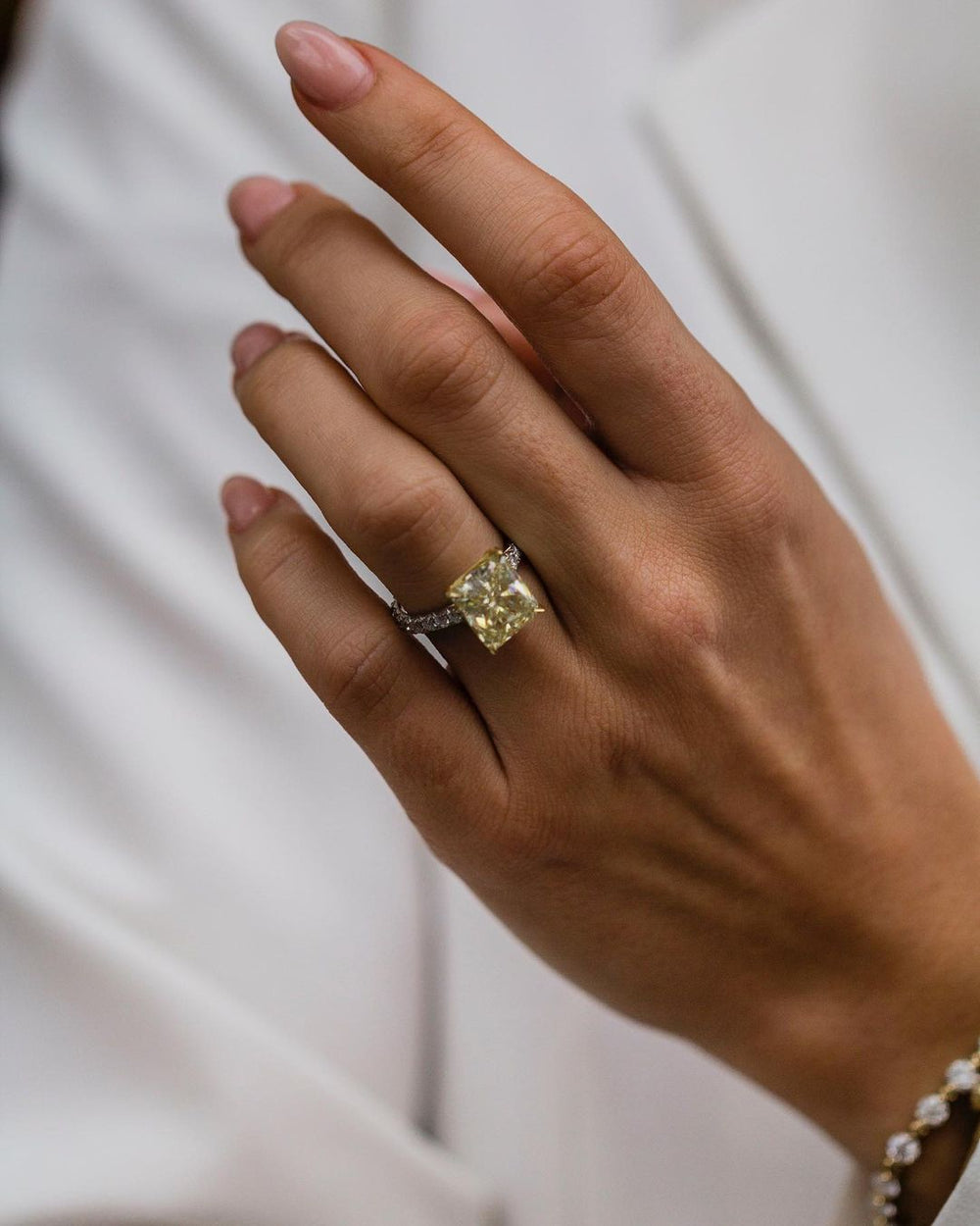 Canary Yellow Radiant Cut Labgrown Ring