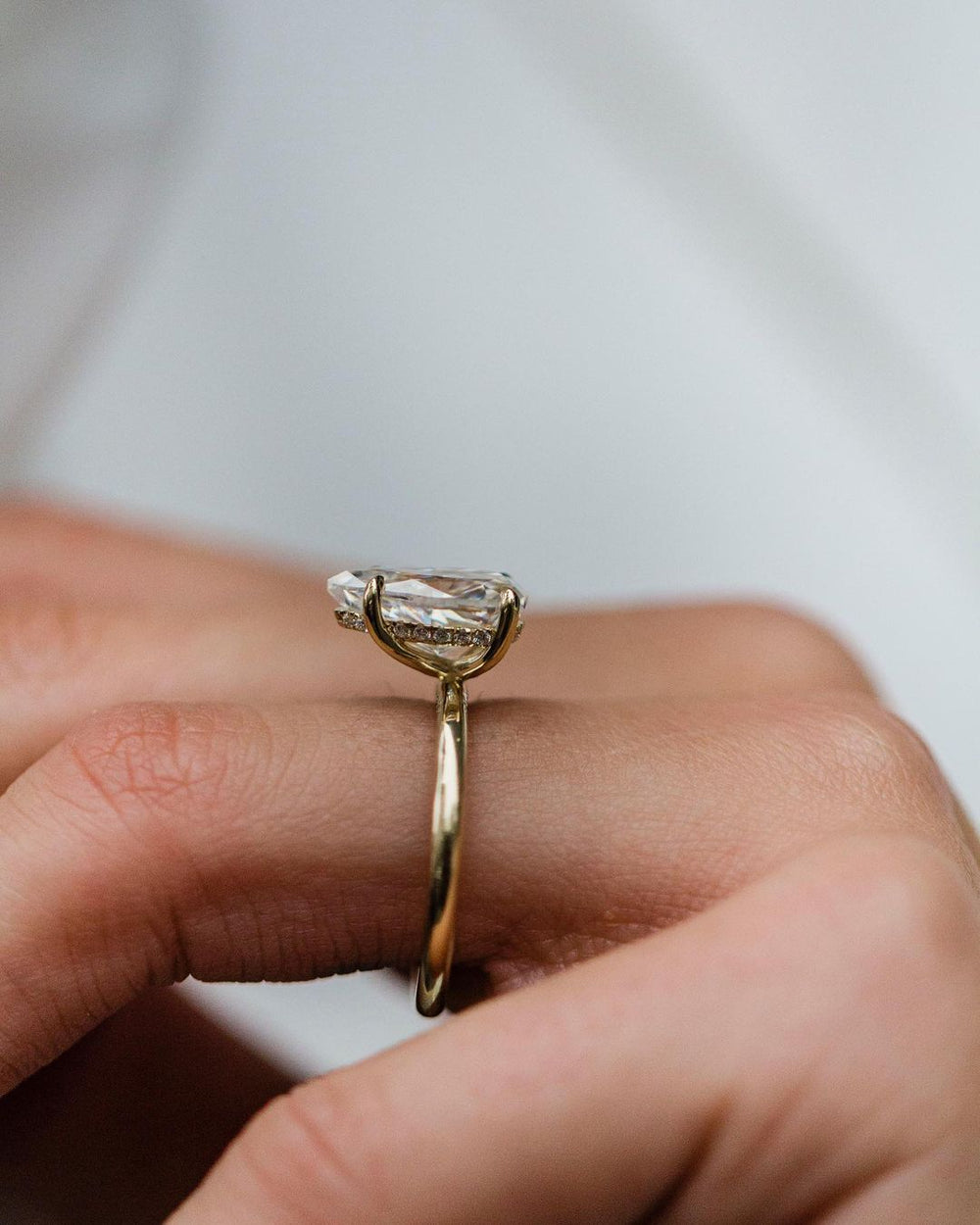 Elongated Pear Cut Labgrown Ring