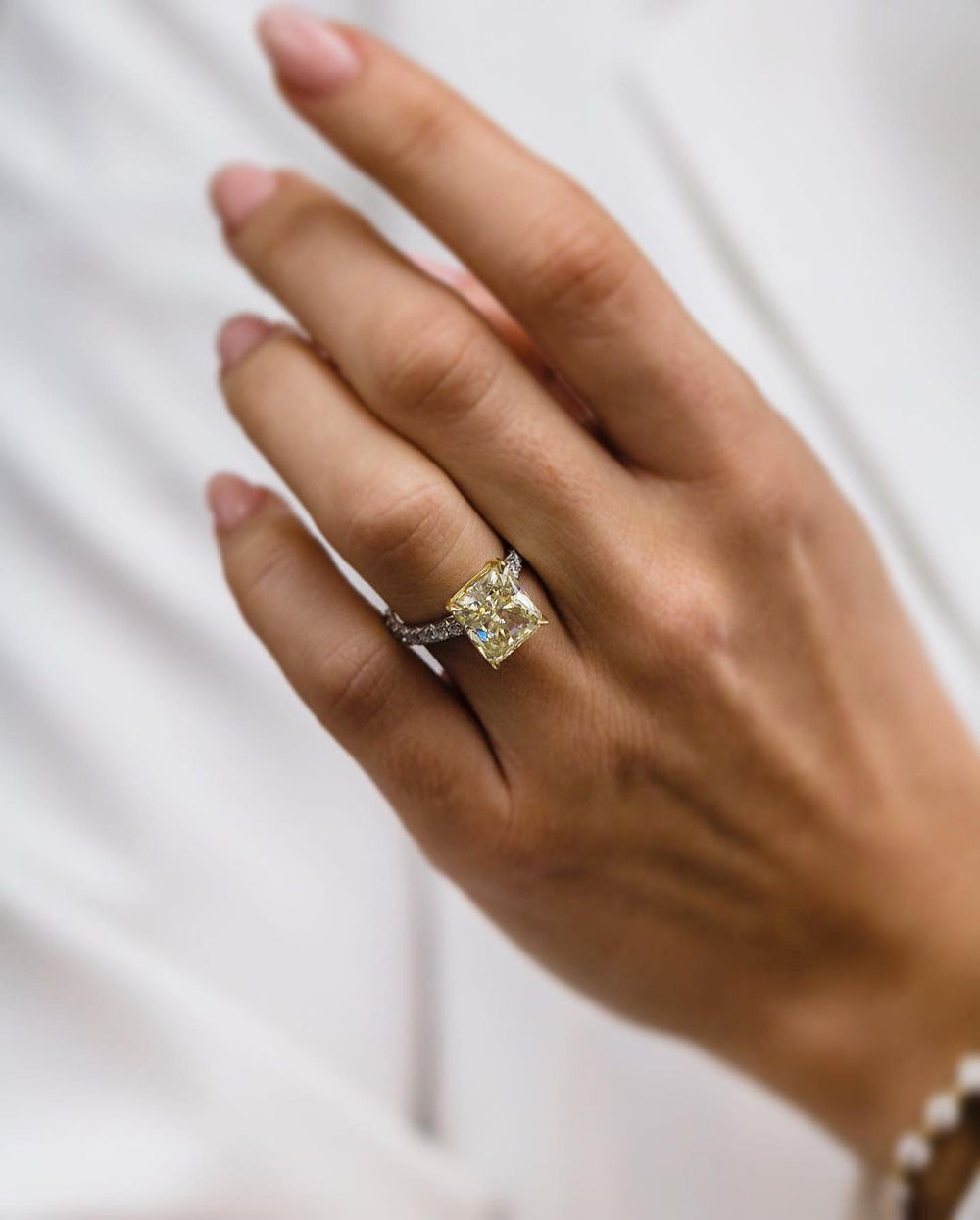Canary Yellow Radiant Cut Labgrown Ring