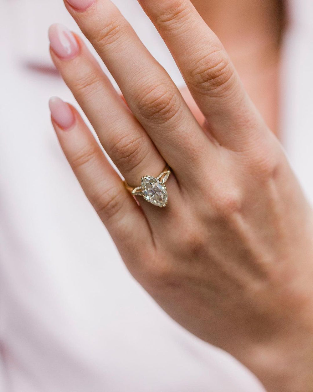 Old Mine Moval Cut Labgrown Ring