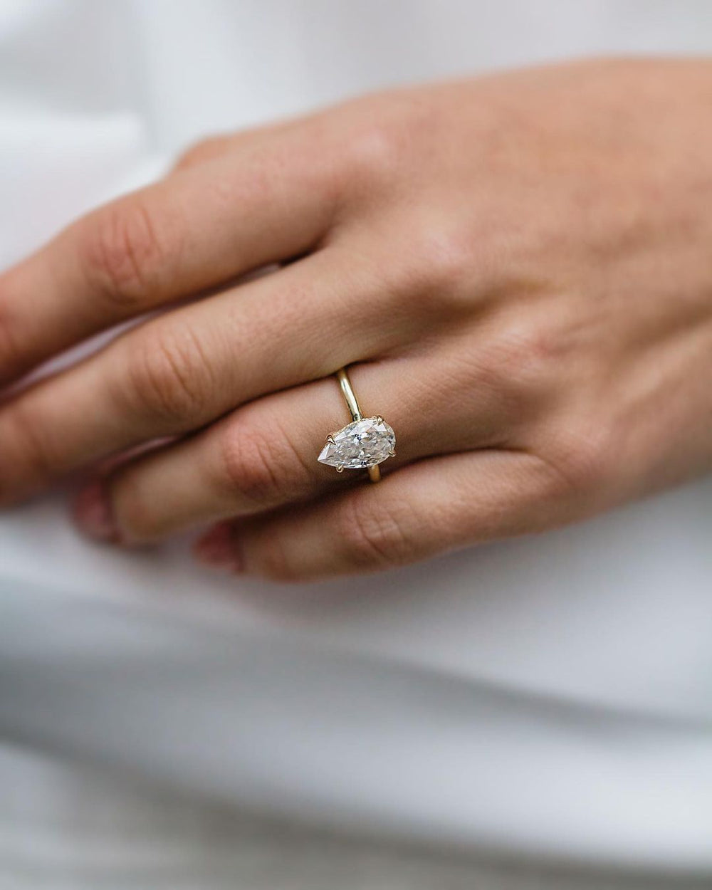 Elongated Pear Cut Labgrown Ring