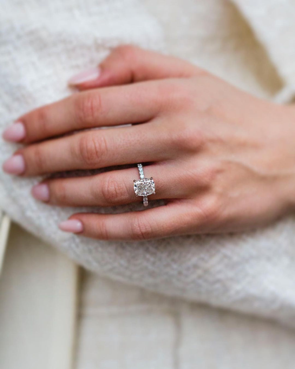 Cushion Cut Labgrown Engagement Ring