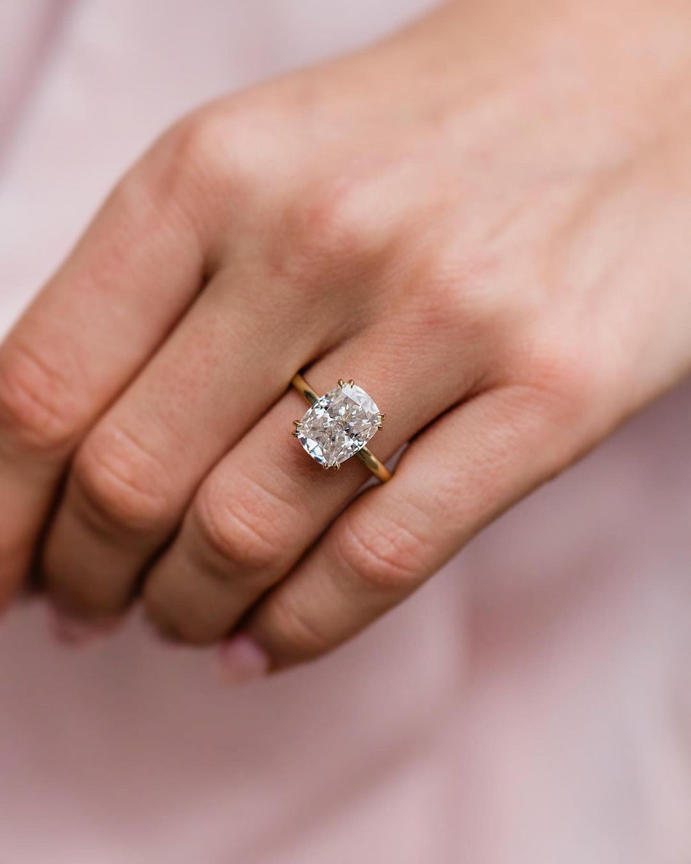 Cushion Cut Labgrown Engagement Ring