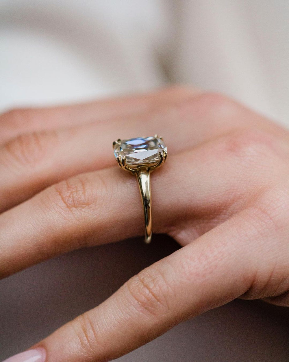 Old Mine Cushion Cut Labgrown Ring