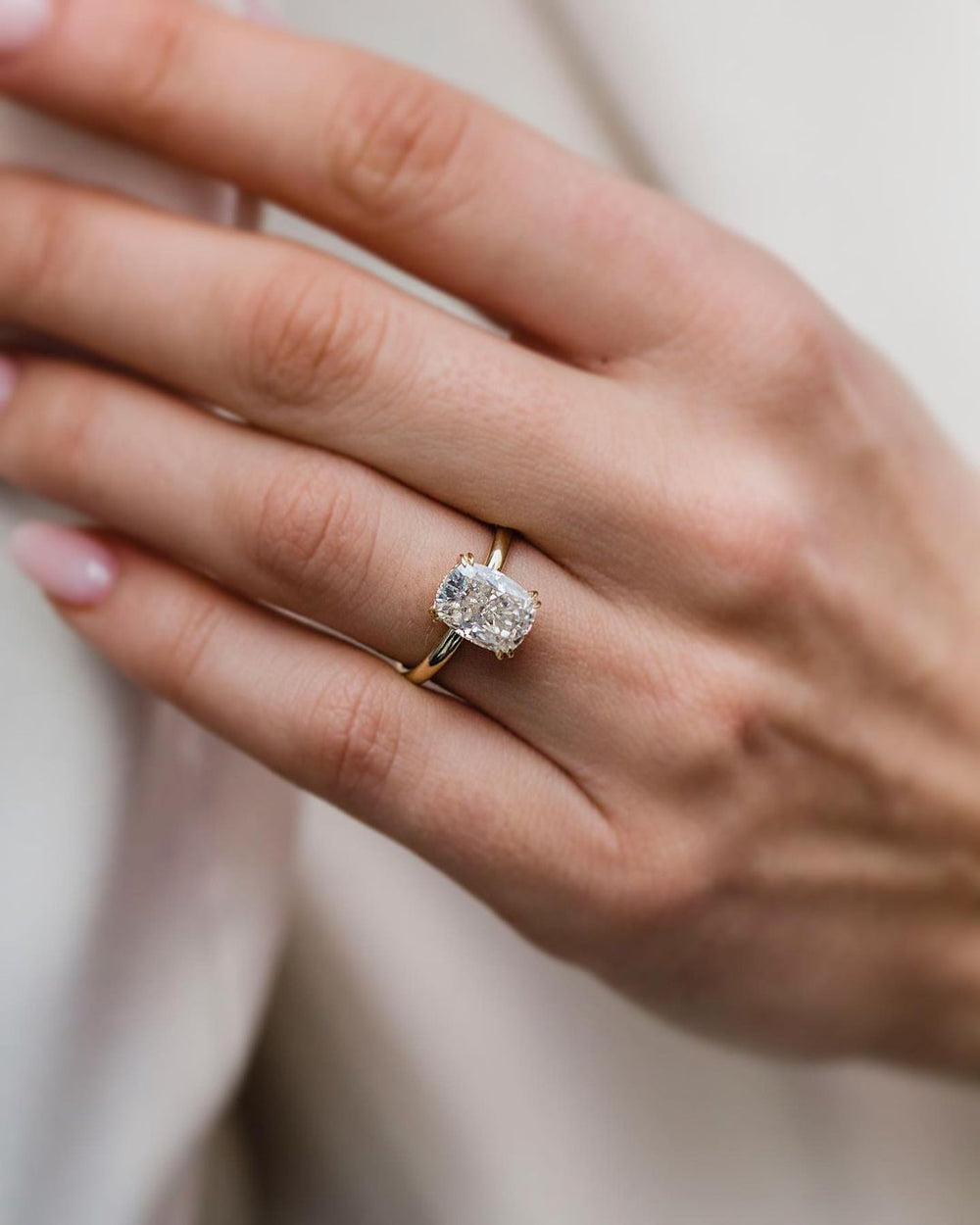 Cushion Cut Labgrown Engagement Ring