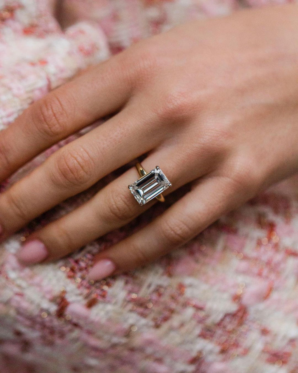 Old Mine Emerald Cut Labgrown Ring