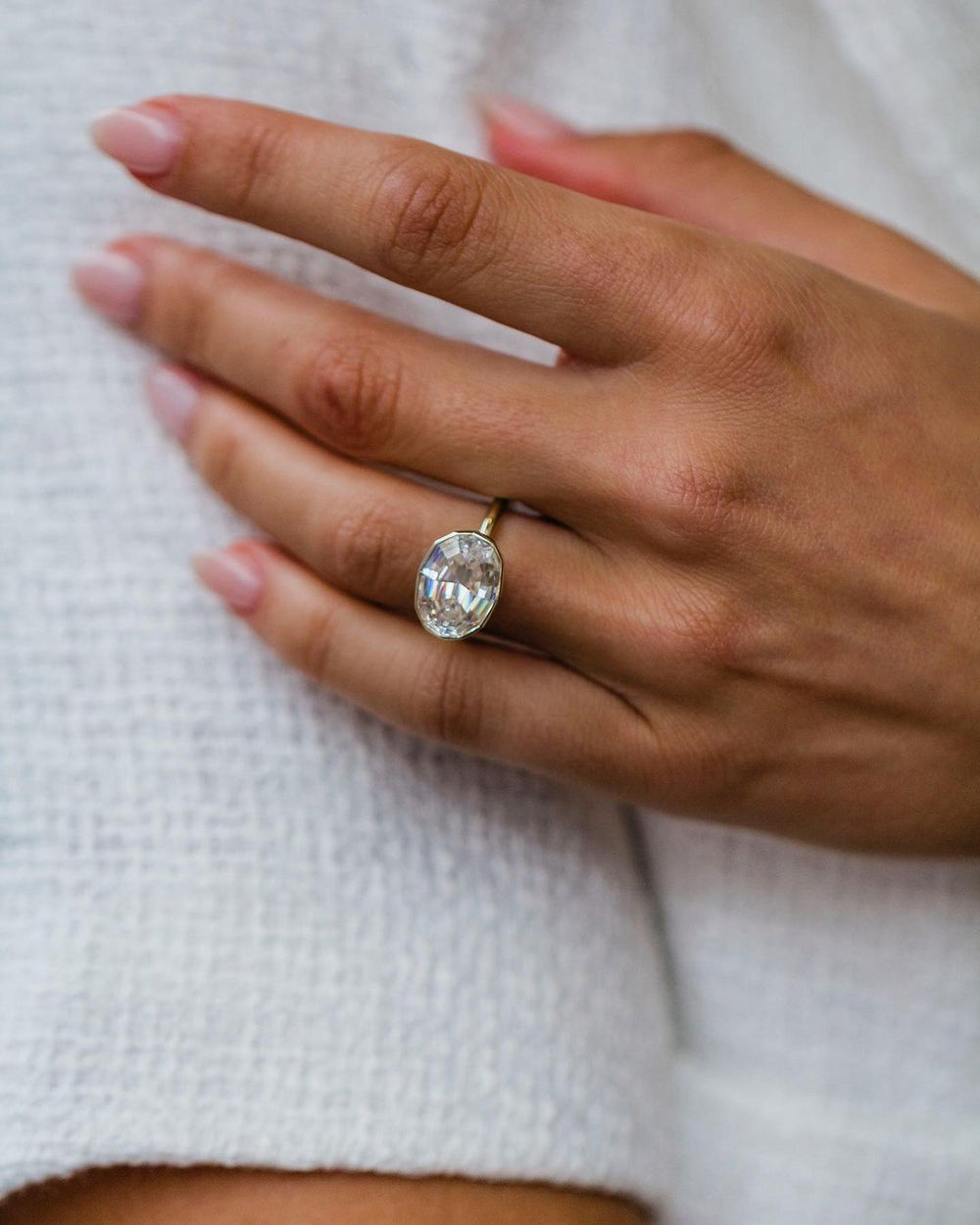 Step Cut Oval Labgrown Ring