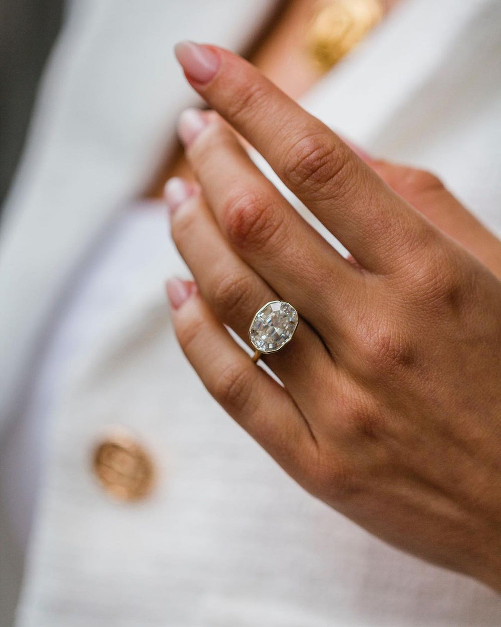 Step Cut Oval Labgrown Ring