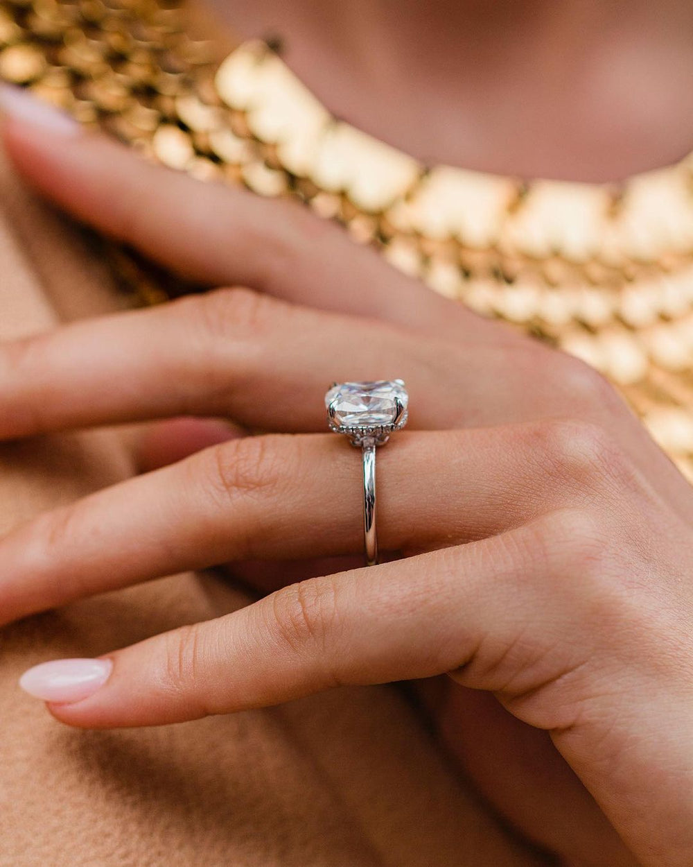 Cushion Cut Labgrown Engagement Ring
