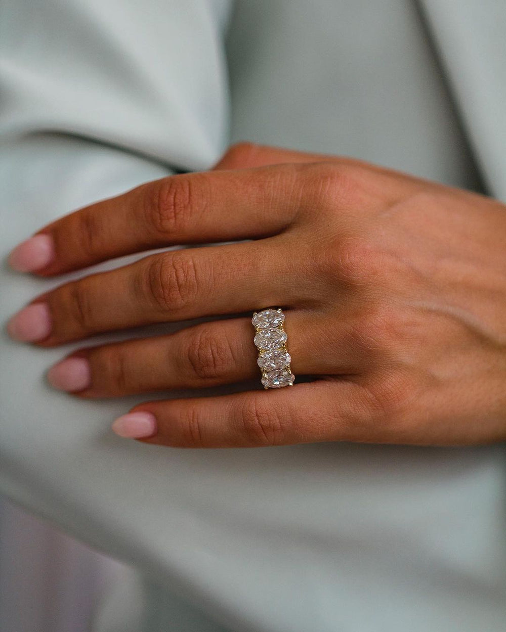 Oval Cut Labgrown Engagement Band
