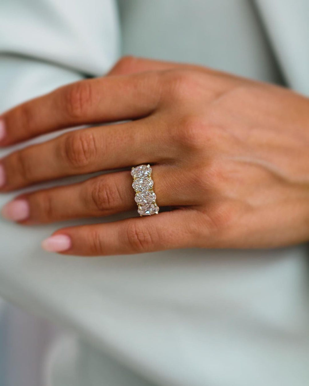 Oval Cut Labgrown Engagement Band