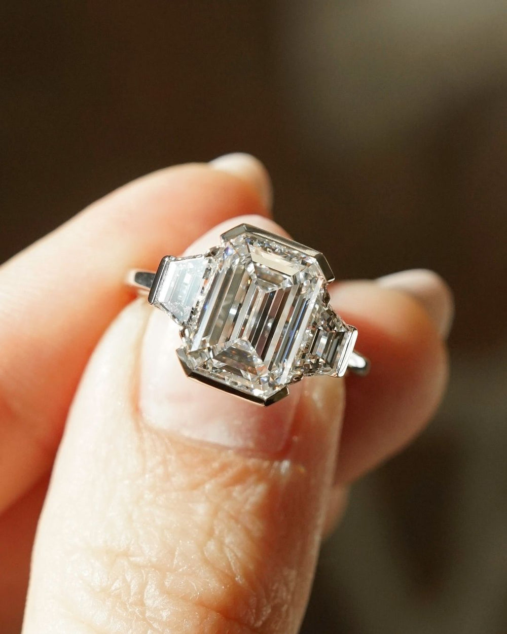 Emerald Cut Labgrown Engagement Ring