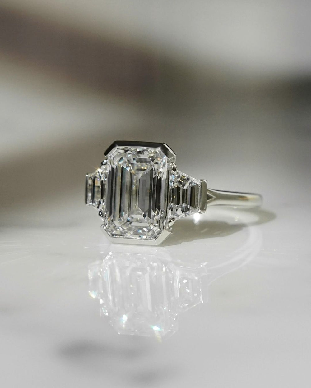 Emerald Cut Labgrown Engagement Ring