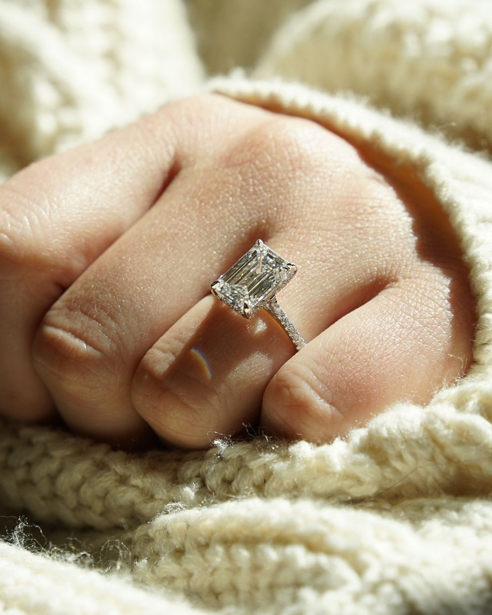 Emerald Cut Labgrown Engagement Ring