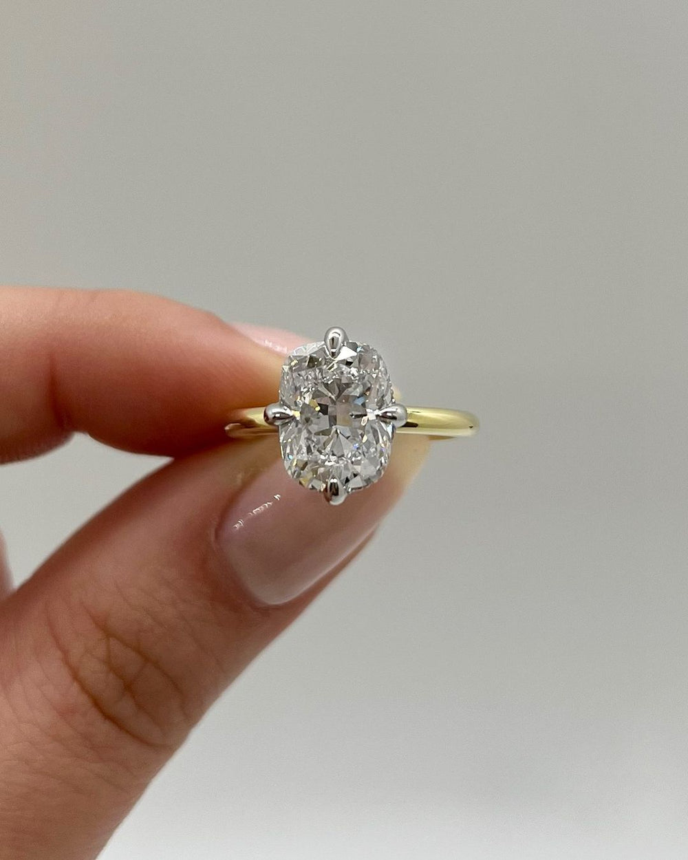 Old Mine Cushion Cut Labgrown Engagement Ring