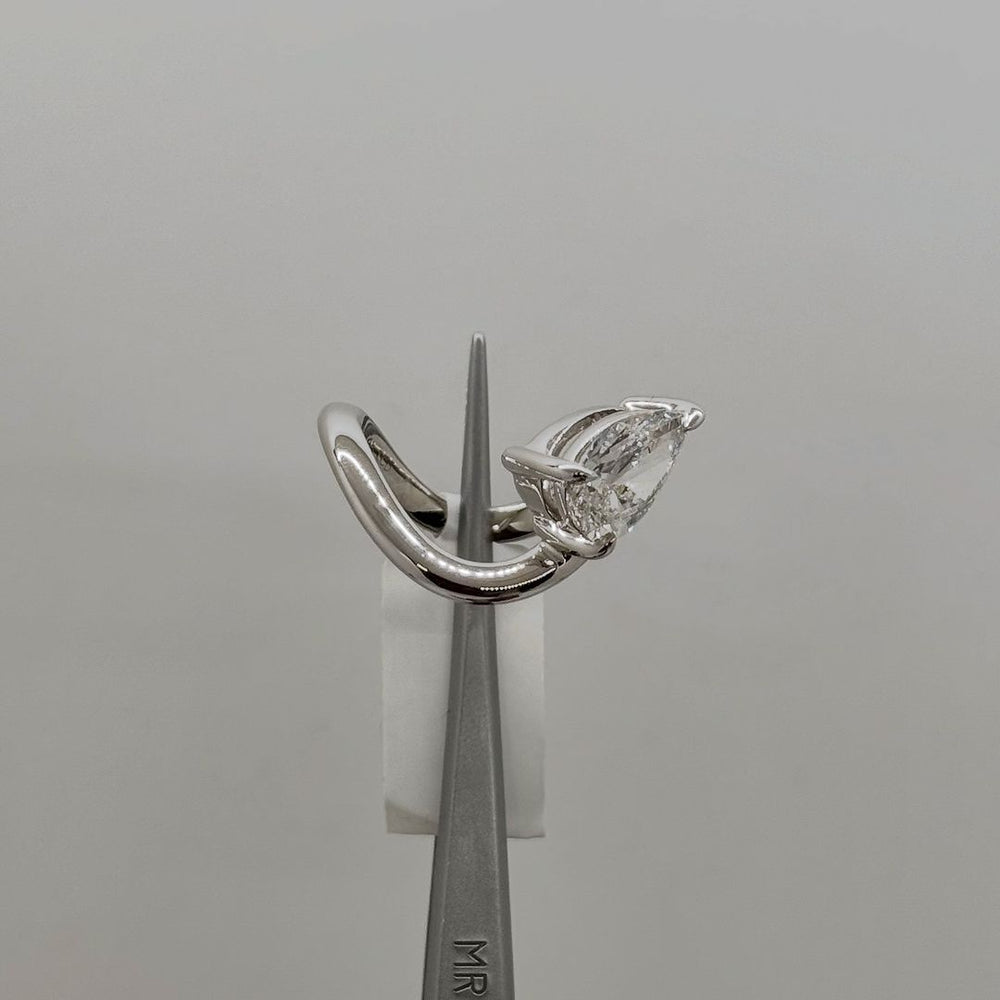 Elongated Pear Cut Labgrown Engagement Ring