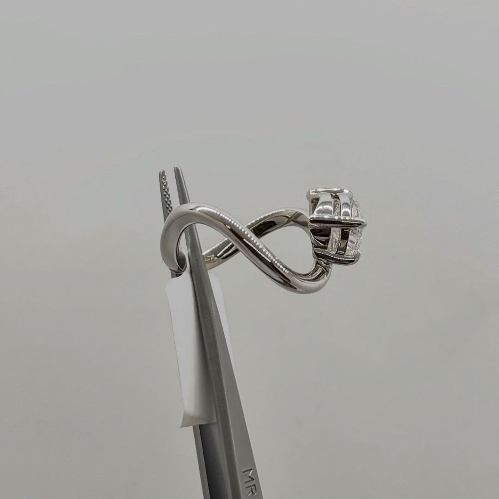 Elongated Pear Cut Labgrown Engagement Ring