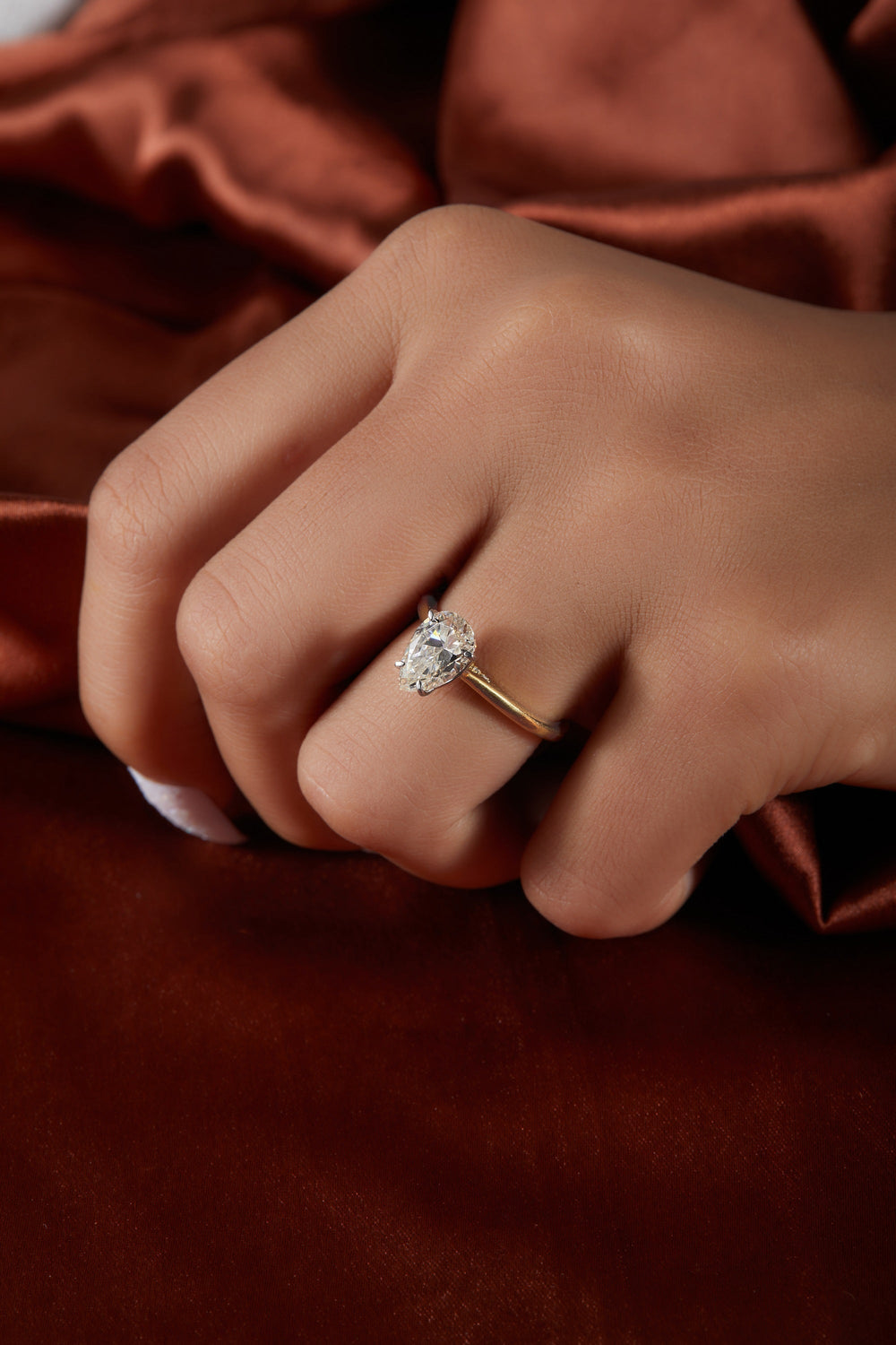 Elongated Pear Cut Labgrown Ring