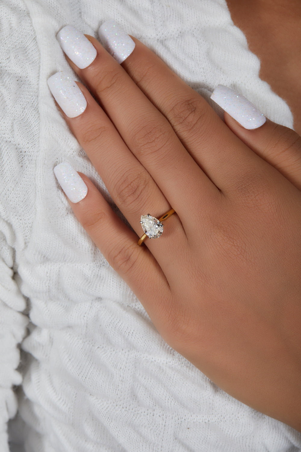 Elongated Pear Cut Labgrown Ring