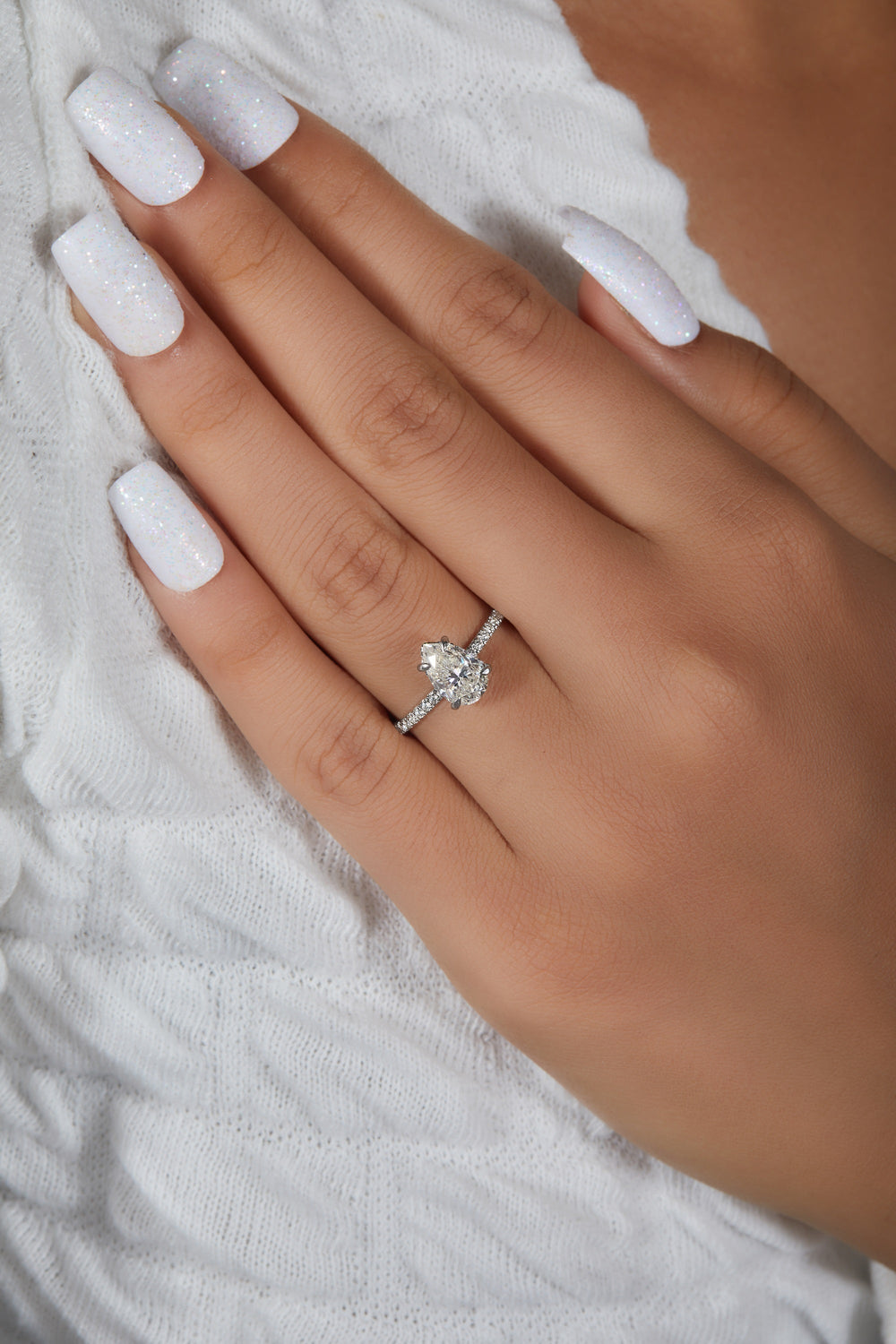 Elongated Pear Cut Labgrown Engagement Ring